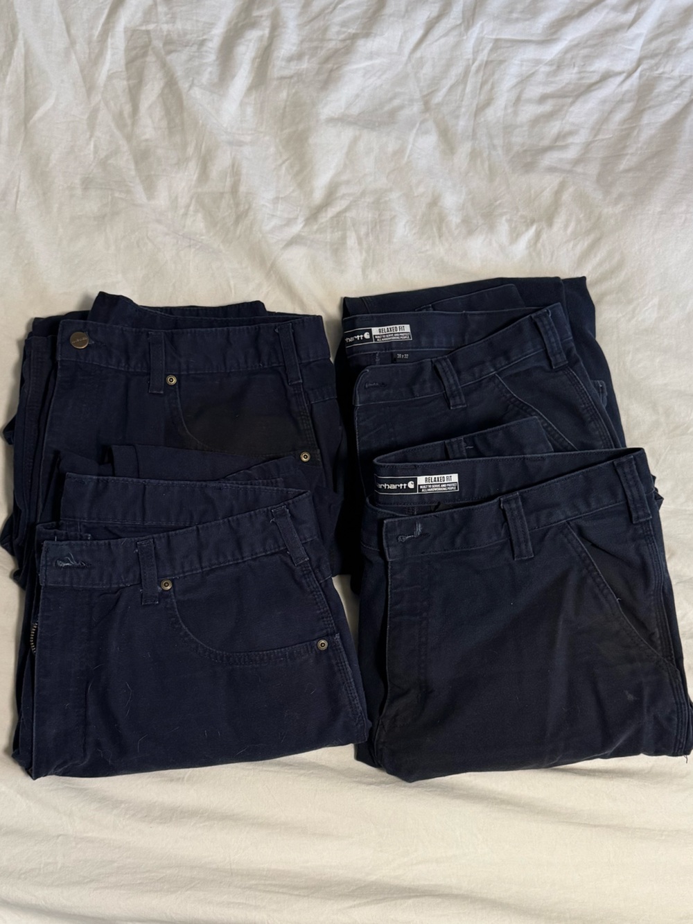 Men's Navy Work Pant - Carhartt Brand 4 Pairs to sell